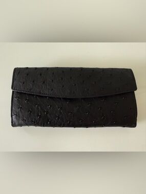 BROOKS BROTHERS Ostrich Women’s Wallet Black